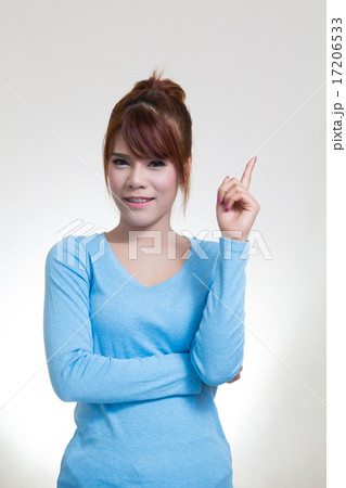 woman pointing finger woman pointing finger 17206533