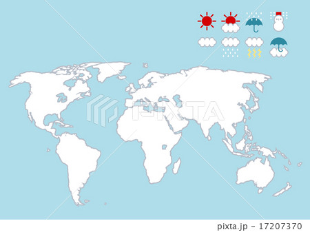 天気 アイコン 世界地図のイラスト素材