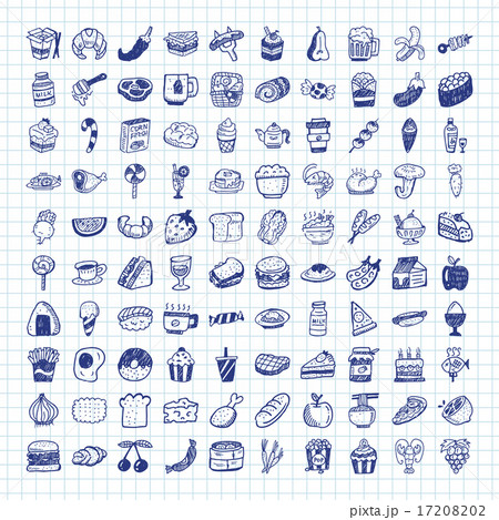 doodle food icons 17208202