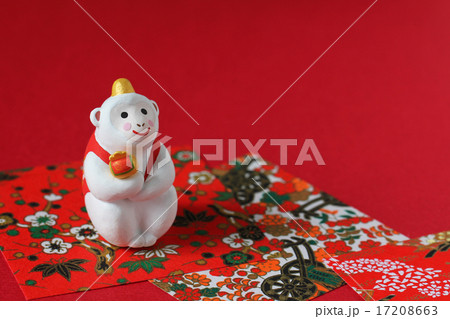 申・和紙赤バック 申・和紙赤バック 17208663