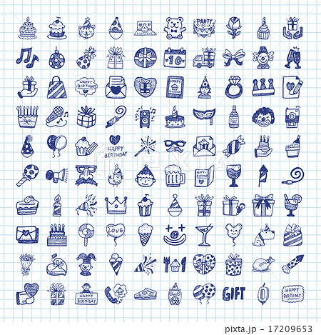 Doodle Birthday icons 17209653