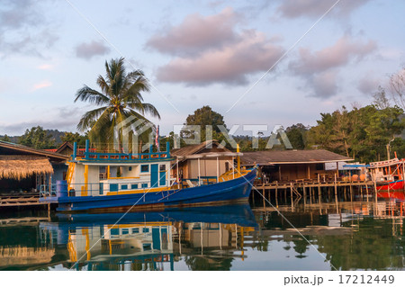 local ferry boat at stop-ridge on Koh Chang Klong 17212449