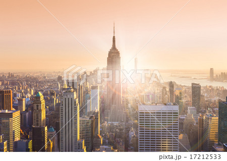 New York City Manhattan skyline in sunset. 17212533