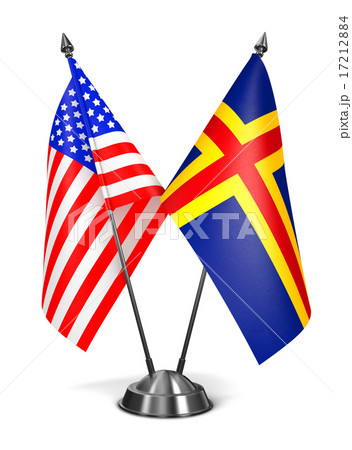 USA and Aland - Miniature Flags. 17212884