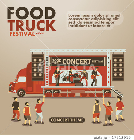Food truck festival with gourmet,Concert theme 17212919
