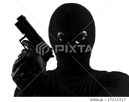 thief criminal terrorist holding gun portrait silhouette thief criminal terrorist holding gun portrait silhouette 17215317