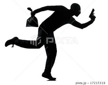 man thief criminal running silhouette 17215319