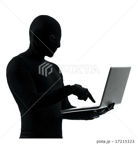 thief criminal computer hacker silhouette 17215323