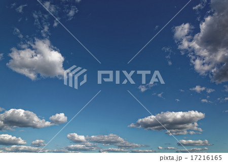 Blue sky with white cumulus clouds. Blue sky with white cumulus clouds. 17216165
