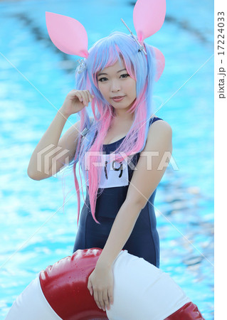 Asian girl cosplay with swimsuit 17224033