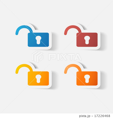 Paper clipped sticker: lock Paper clipped sticker: lock 17226468