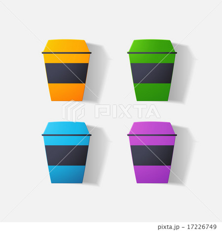 Paper clipped sticker: cup of coffee Paper clipped sticker: cup of coffee 17226749