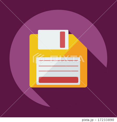 Flat modern design with shadow icon diskette 17233890