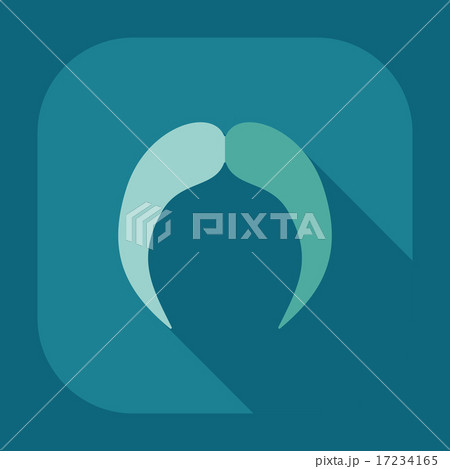 Flat modern design with shadow icon mustache Flat modern design with shadow icon mustache 17234165