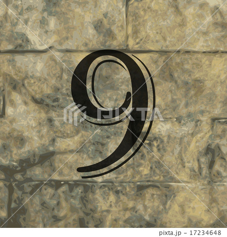 number Nine icon symbol Flat modern web design wit 17234648