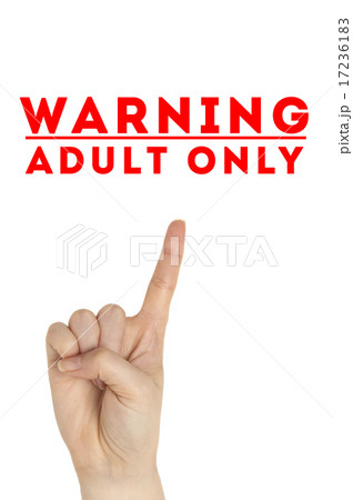 Open hand raised Adults Only sign painted 17236183