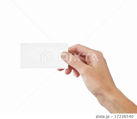 Businessman's hand holding blank paper card 17236540