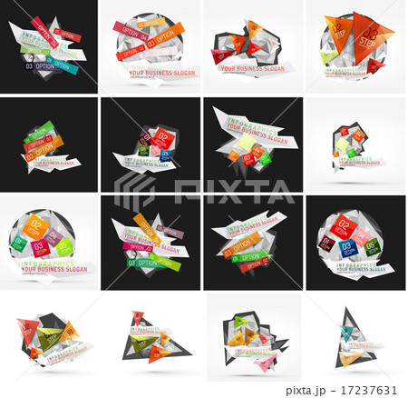 Set of abstract geometric infographic banner templates Set of abstract geometric infographic banner templates 17237631