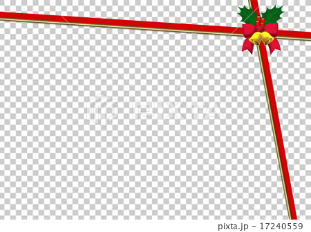 赤いクリスマスリボンの背景のイラスト素材