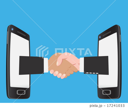 Businessman handshake on smartphone Businessman handshake on smartphone 17241033