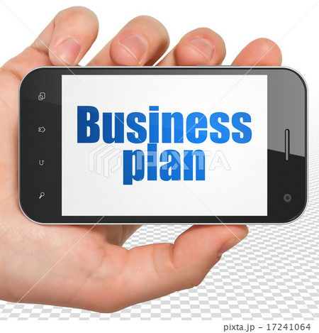 Finance concept: Business Plan on Hand Holding Smartphone display Finance concept: Business Plan on Hand Holding Smartphone display 17241064