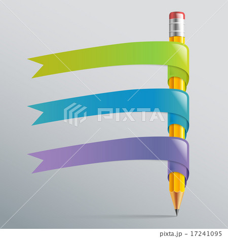 Infographic with pen and ribbon 17241095