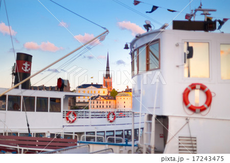 Traditional ferry steamer in Gamla stan, Stockholm, Sweden. 17243475