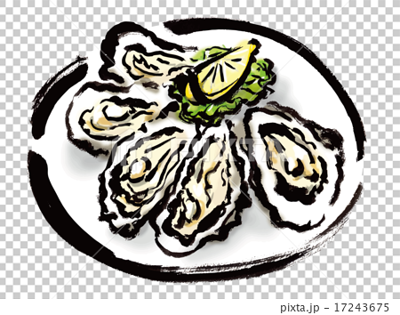 牡蠣 かき カキ 生牡蠣 イラスト カキ料理のイラスト素材
