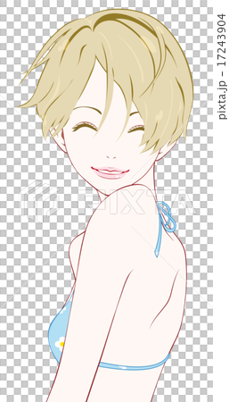 水着女性　笑顔 17243904