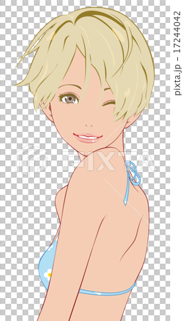 日焼け女性　ウインク 17244042