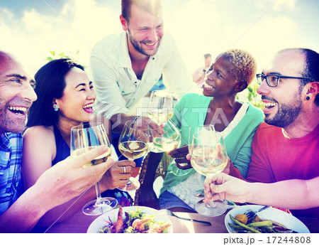 Diverse People Friends Hanging Out Drinking Concept Diverse People Friends Hanging Out Drinking Concept 17244808