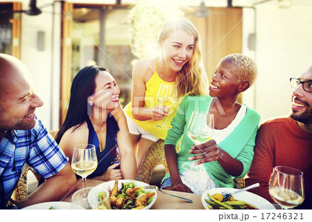 Diverse People Luncheon Outdoors Food Concept Diverse People Luncheon Outdoors Food Concept 17246321