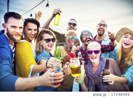Teenagers Friends Beach Party Happiness Concept Teenagers Friends Beach Party Happiness Concept 17246493
