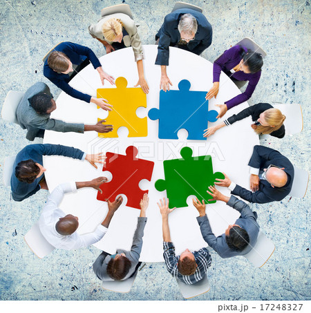 Business People Jigsaw Puzzle Collaboration Team Concept 17248327