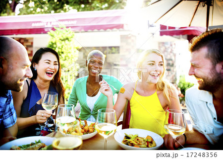 Diverse People Luncheon Outdoors Food Concept Diverse People Luncheon Outdoors Food Concept 17248356