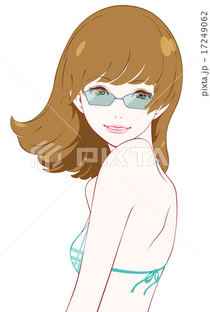 水着女性 サングラス 水着女性 サングラス 17249062