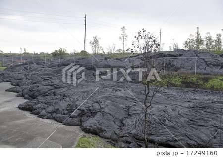 ハワイ島ボルケーノの溶岩流の被害-12 17249160
