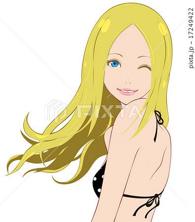 日焼け女性　ウインク 17249422