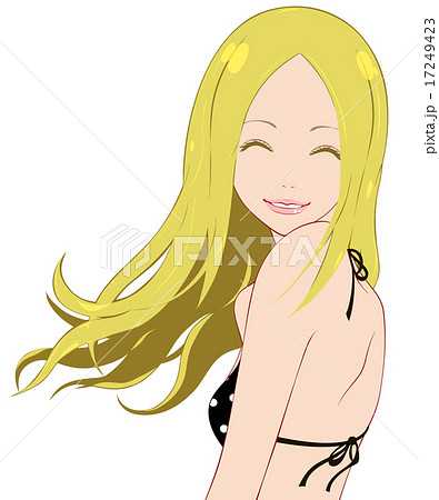 日焼け女性　笑顔 17249423