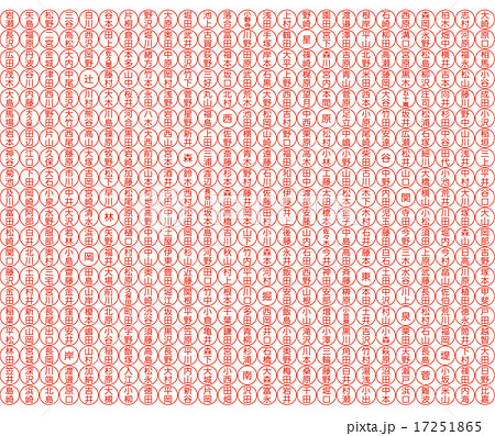 日本人に多い苗字 印鑑イメージ素材のイラスト素材