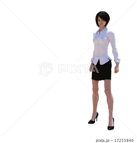 ポーズするビジネスウーマン perming　3DCGイラスト素材 17255840
