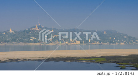 Golden pagodas on sagaing hill, Myanmar 17258143