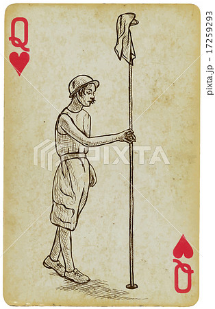 Card - Vintage Golfer, an Woman. Freehand drawing. 17259293