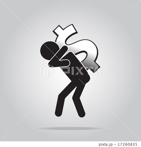 Man carrying with a money sign illustration Man carrying with a money sign illustration 17260835