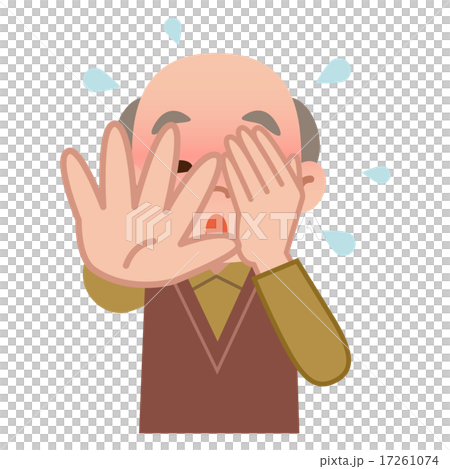 顔を覆うシニア男性 17261074
