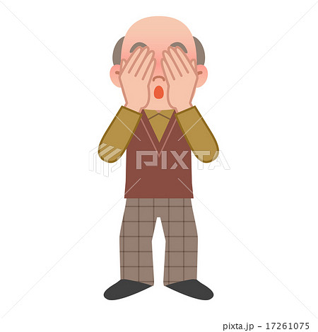 顔を覆うシニア男性 17261075