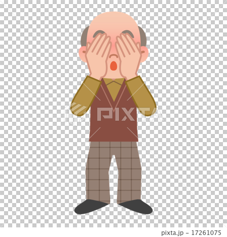 顔を覆うシニア男性 17261075
