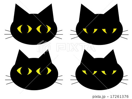 黒猫 顔のイラスト素材 17261376 Pixta