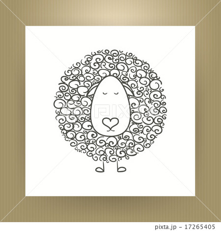 Hand Drawn Outline Sheep Isolated over White Paper 17265405