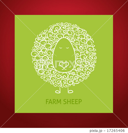 Natural Eco Hand Drawn Outline Sheep 17265406